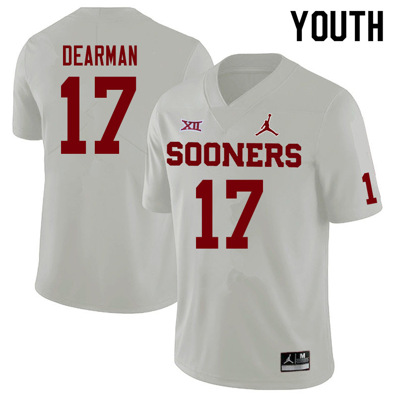 Jordan Brand Youth #17 Ty DeArman Oklahoma Sooners College Football Jerseys Sale-White